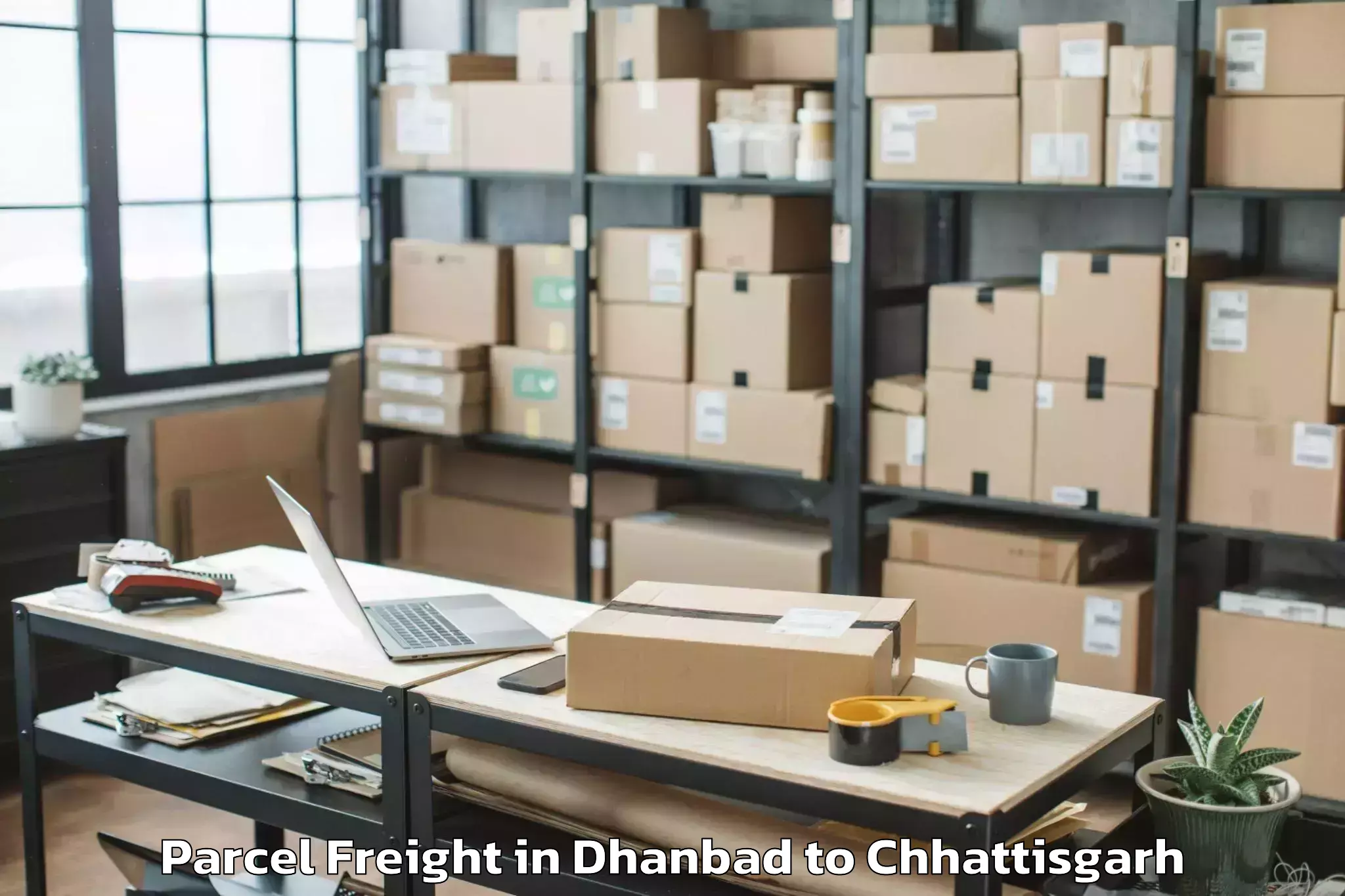 Hassle-Free Dhanbad to Konta Parcel Freight